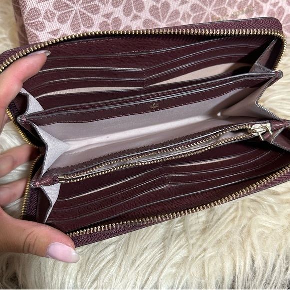 Kate Spade Flower Coated Canvas Zeezee Medium Work Tote Bag & wallet PinkMauve - Picture 5 of 9